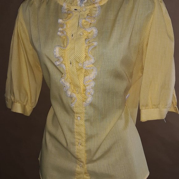 VINTAGE Plaid Button Down Top - Picture 3 of 3